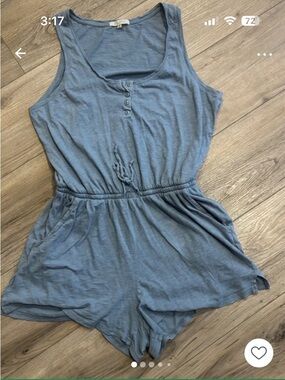 Z Supply Blue Gray Romper | Soft Lounge One Piece Casual Summer Outfit